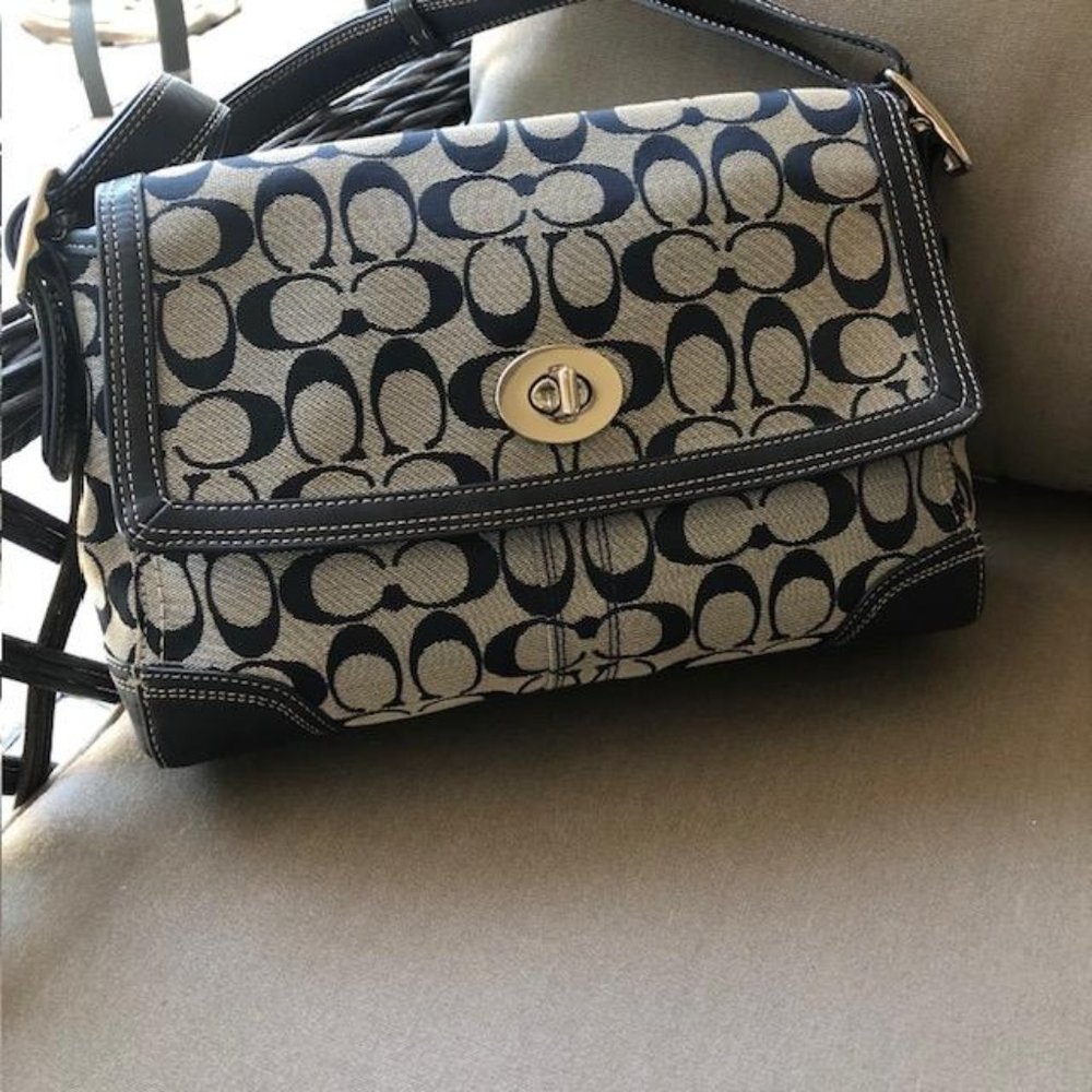 SOLD Coach Navy Blue Shoulder or Crossbody Bag